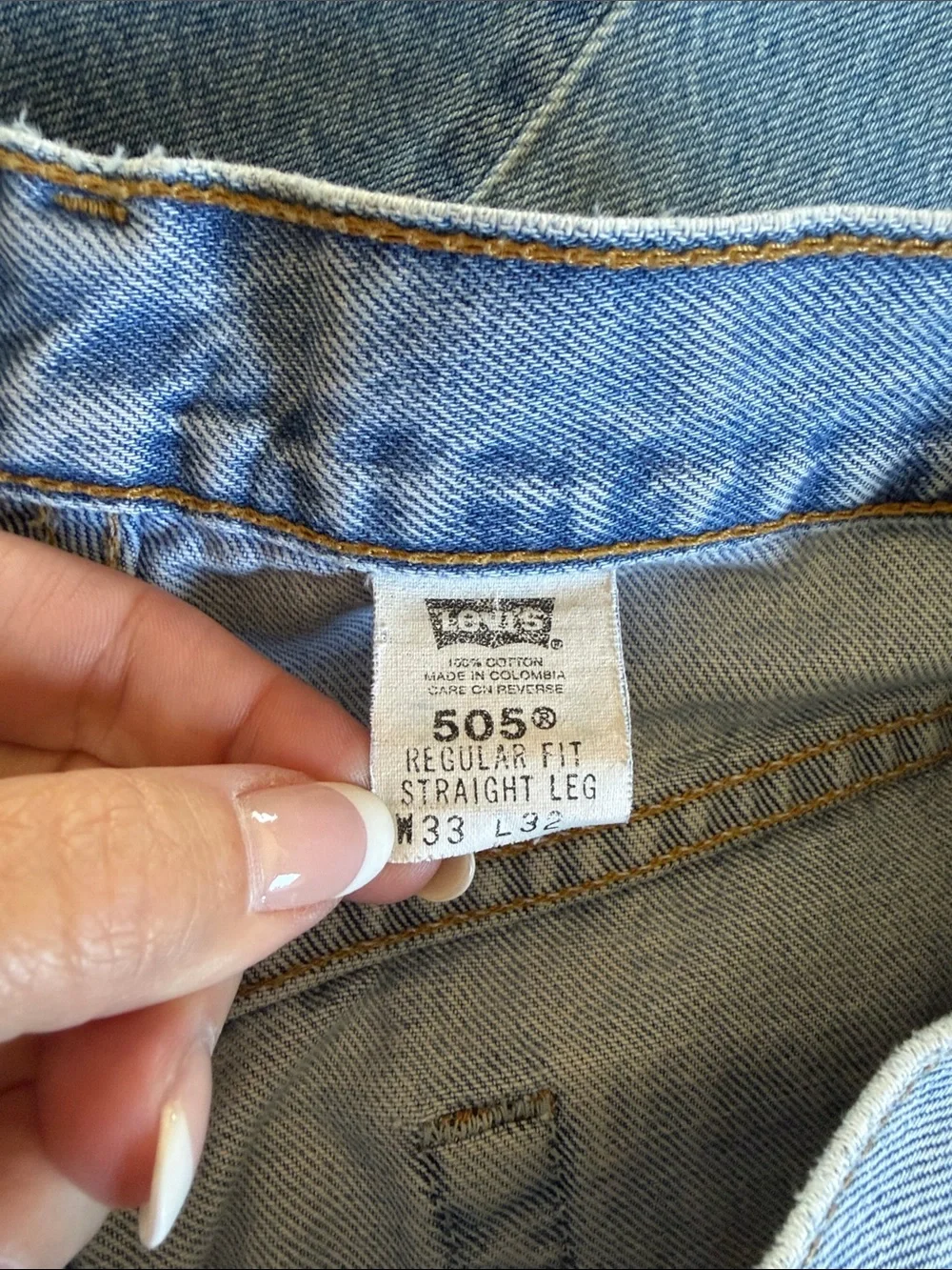 Vintage‎ Levi’s 505 Regular Fit Straight Leg Blue Jeans Size W33